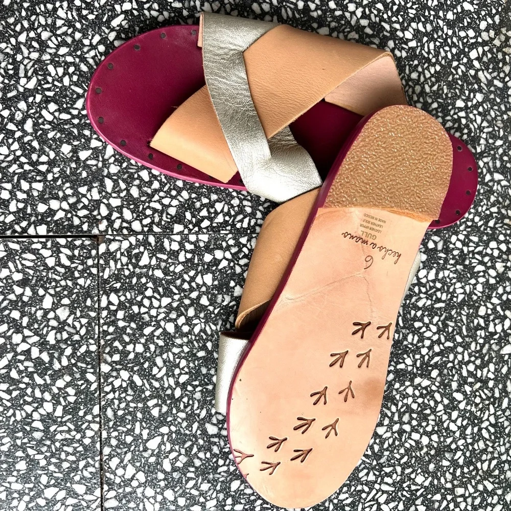 Beek Gull Slide Sandals Anthropologie Size 6 NWOT - Picture 6 of 7